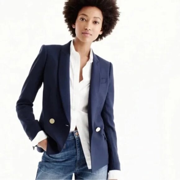 J. Crew Jackets & Blazers - J. Crew Dover Navy Italian Wool Blazer